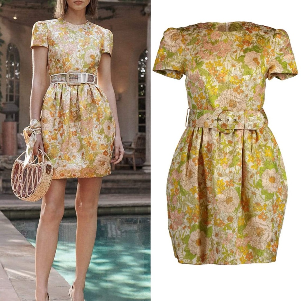 NWT ZIMMERMANN Zimmermann Super Eight Brocade Silk Jacquard Mini Dress 2 | US 8